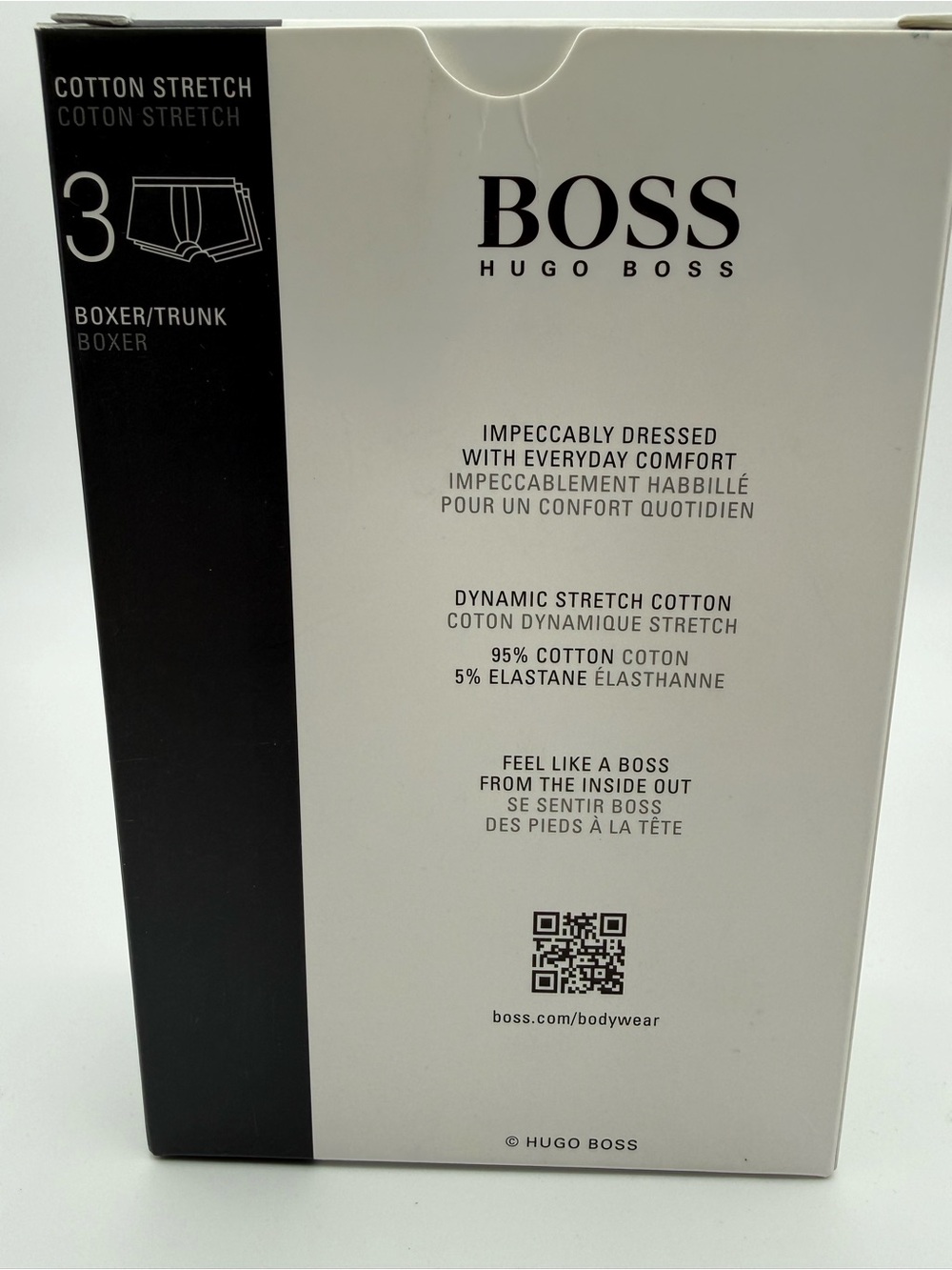 Hugo Boss Men’s 3-Pack Cotton Stretch Boxer Briefs - Grey, Blue, Black - Picture 3 of 8